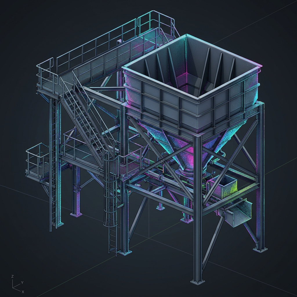 Modelagem 3D as built de estrutura industrial desenvolvida a partir de nuvem de pontos